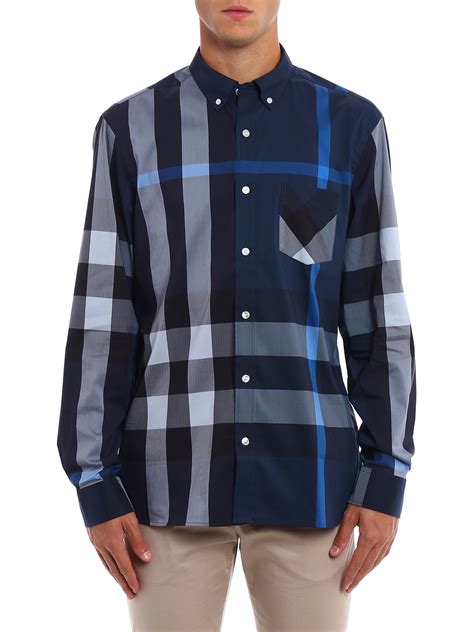 burberry thornaby check sport shirt navy|Burberry Thornaby Short.